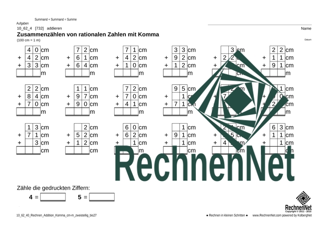 10_62_4 Rechnen Addition Komma cm-m zweistellig_bis27