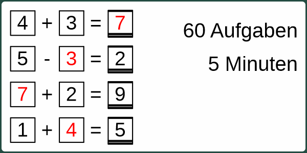 Addition Subtraktion Lücke 5min einstellig