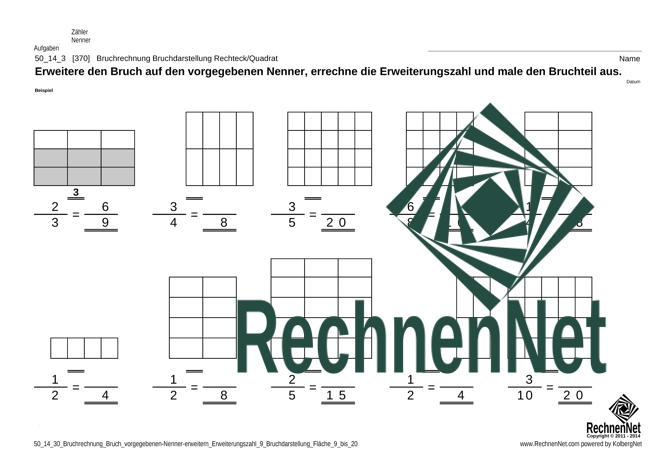 50_14_3 Bruchrechnung Bruch angegebenen-Erweiterungszahl Bild