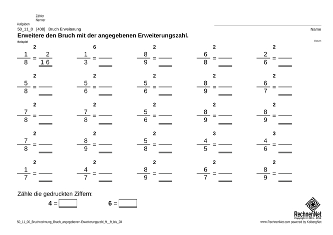 Bruchrechnung Erweiterung