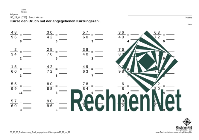 50_23_6 Bruchrechnung Bruch angegebenen-Kürzungszahl 20 20 bis 99