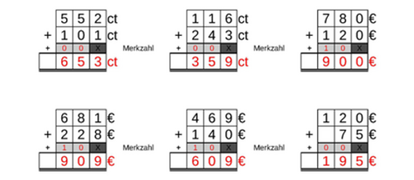 10_26 Addition Merkzahl Cent-Euro dreistellig