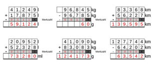 12_68 Addition Subtraktion Merkzahl Komma kg_m_ml fünfstellig