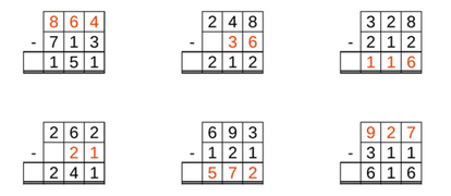 11_33 Subtraktion Lücke dreistellig