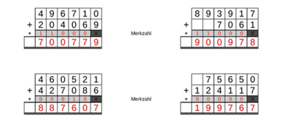 10_19 Addition Merkzahl sechsstellig