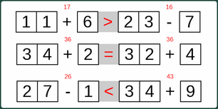 22_08 Addition Subtraktion Vergleichsoperatoren einstellig-zweistellig
