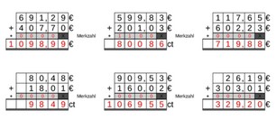 10_58 Addition Merkzahl Komma Euro fünfstellig