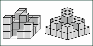 84_43 Geometrie Würfel Bauplan 4x4x3