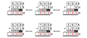 10_56 Addition Merkzahl Komma Euro dreistellig