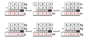 12_67 Addition Subtraktion Merkzahl Komma kg_m_ml vierstellig